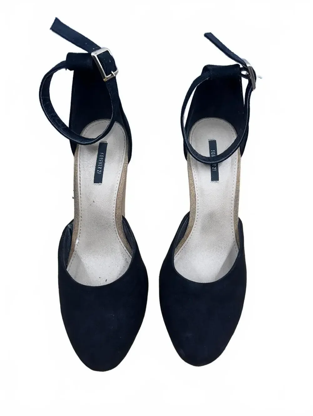 Forever 21 Black‎ Suede Wedge Heels with Ankle Strap